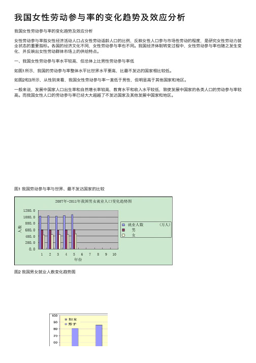 我国女性劳动参与率的变化趋势及效应分析