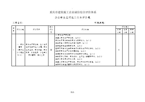 重庆市建筑施工企业诚信综合评价体系