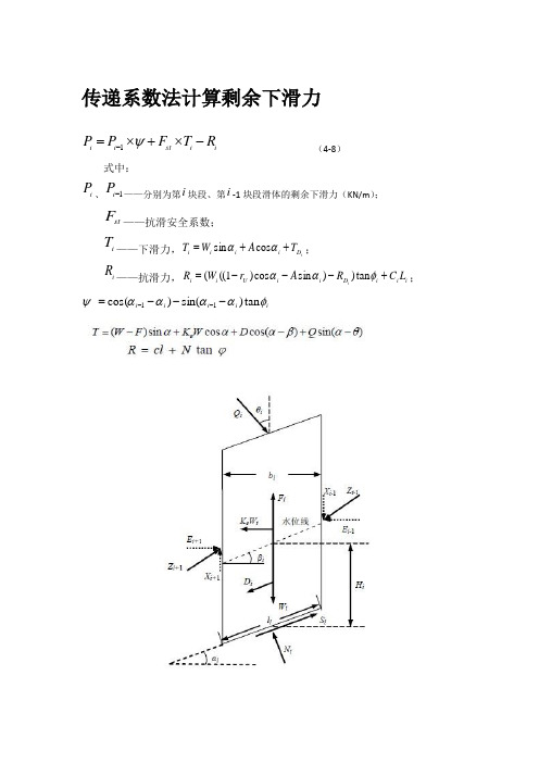 传递系数法剩余下滑力的计算