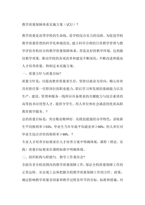 教学质量保障体系