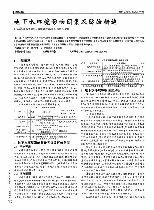 地下水环境影响因素及防治措施