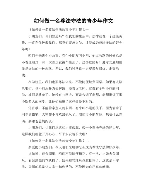 如何做一名尊法守法的青少年作文