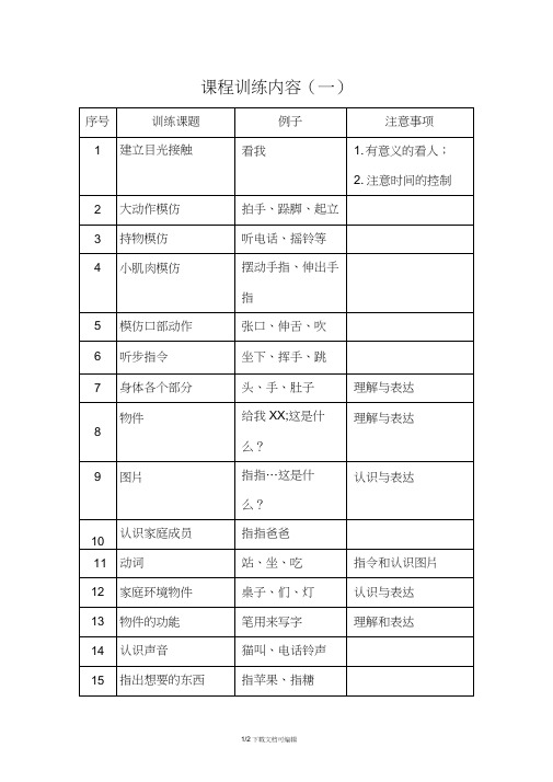 自闭症儿童干预内容