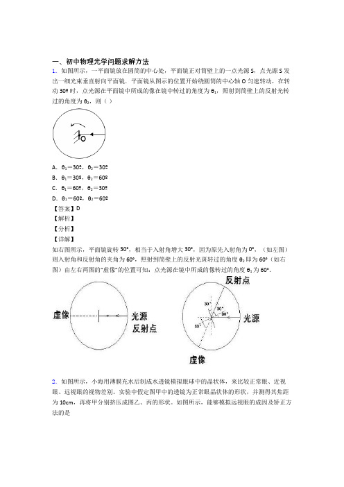 2020-2021备战中考物理光学问题求解方法-经典压轴题