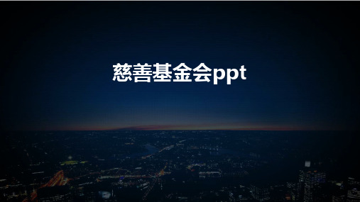 慈善基金会ppt