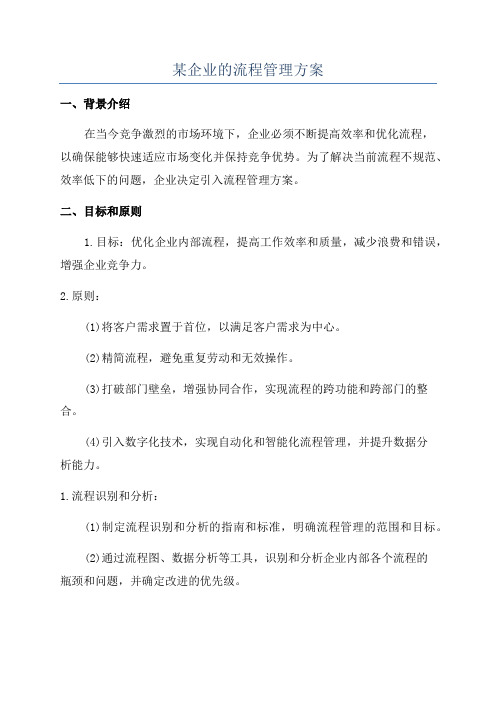 某企业的流程管理方案