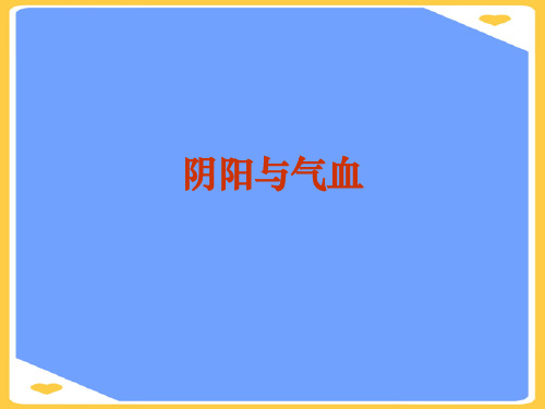 阴阳与气血.正式版PPT文档