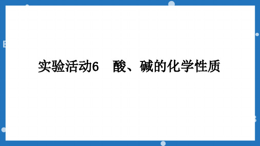 第十单元实验活动6酸碱的化学性质九年级化学人教版下册