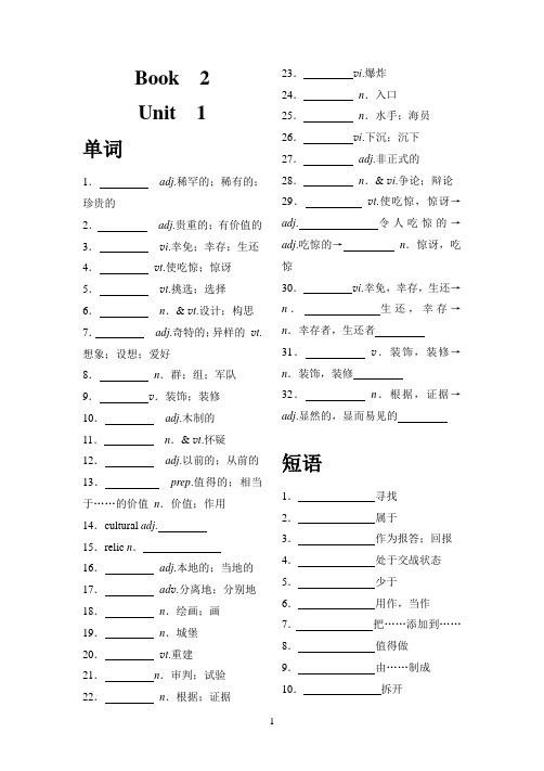 人教新课标必修二单词填空