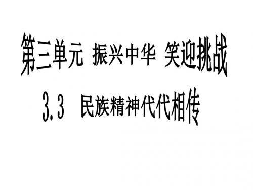 九年级政治民族精神代代相传(中学课件2019)