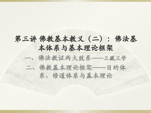 第三讲佛教基本教义佛法基本体系与基本理论框架