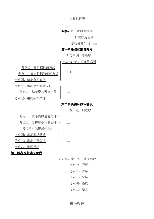 造价工程师招投标知识点概要