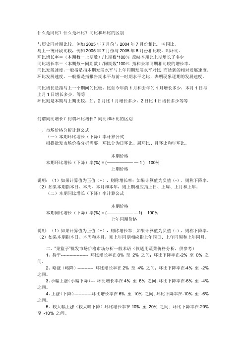 什么是同比？什么是环比？同比和环比的区别