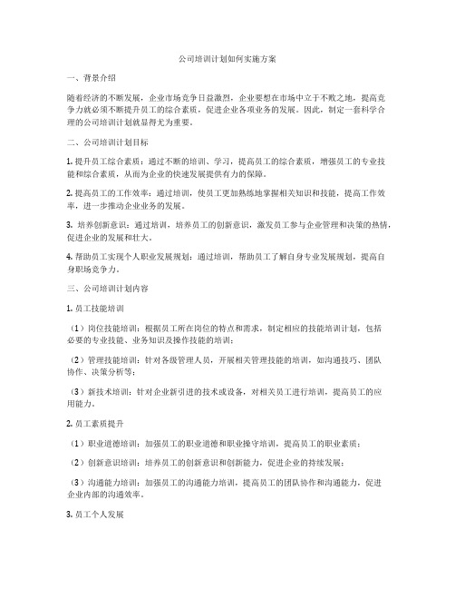 公司培训计划如何实施方案