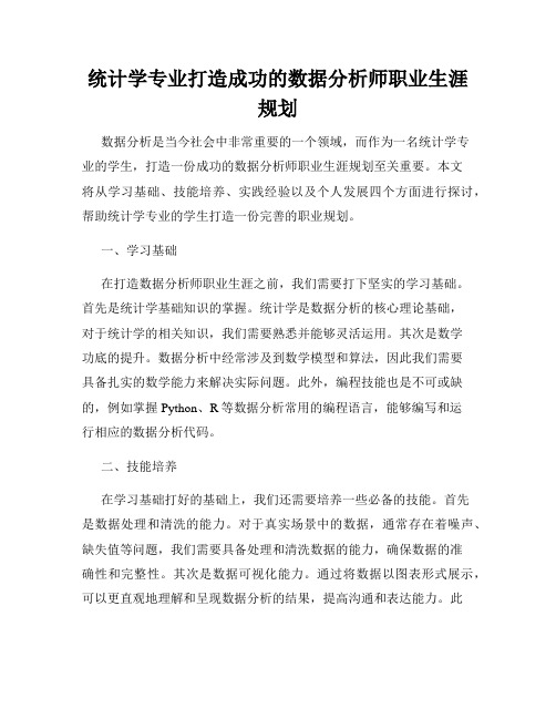 统计学专业打造成功的数据分析师职业生涯规划