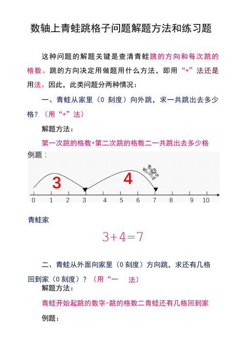 数轴上青蛙跳格子问题解题方法和练习题