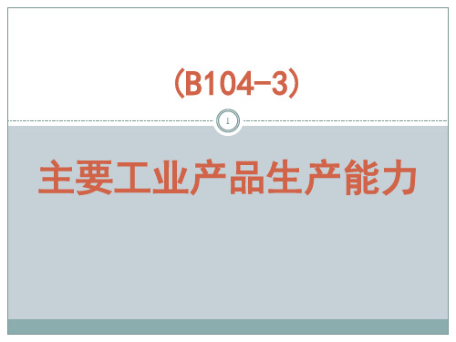 主要工业产品生产能力