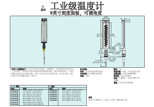 IT工业级酒精温度计及保护套管(翻译资料：中英文对照)