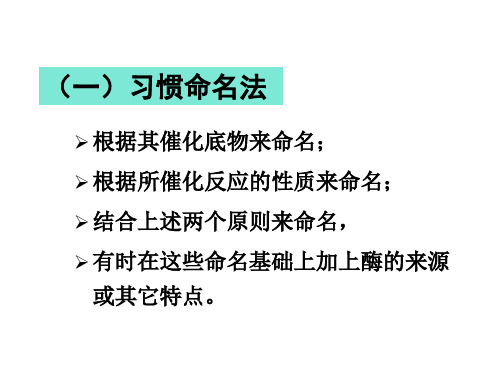 酶的命名和分类