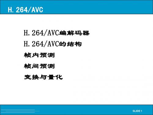 H264视频压缩编码标准