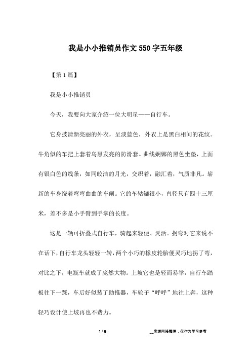 我是小小推销员作文550字五年级