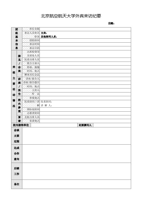 北京航空航天大学外宾来访纪要