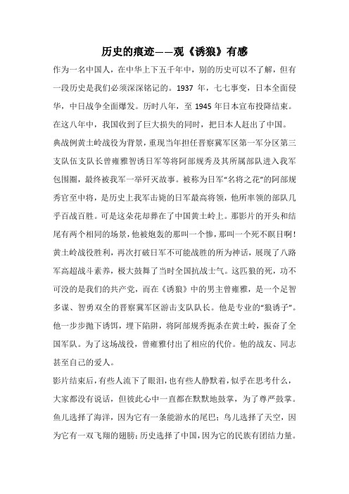 历史的痕迹——观《诱狼》有感