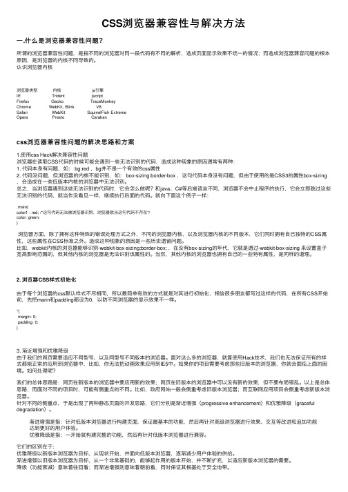 CSS浏览器兼容性与解决方法