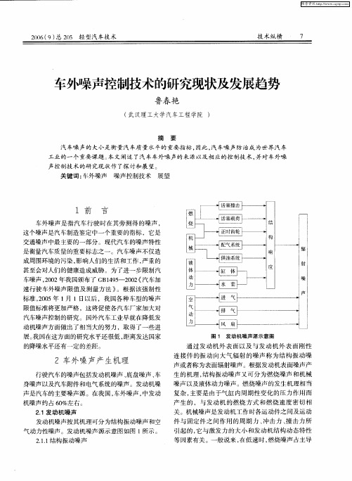 车外噪声控制技术的研究现状及发展趋势