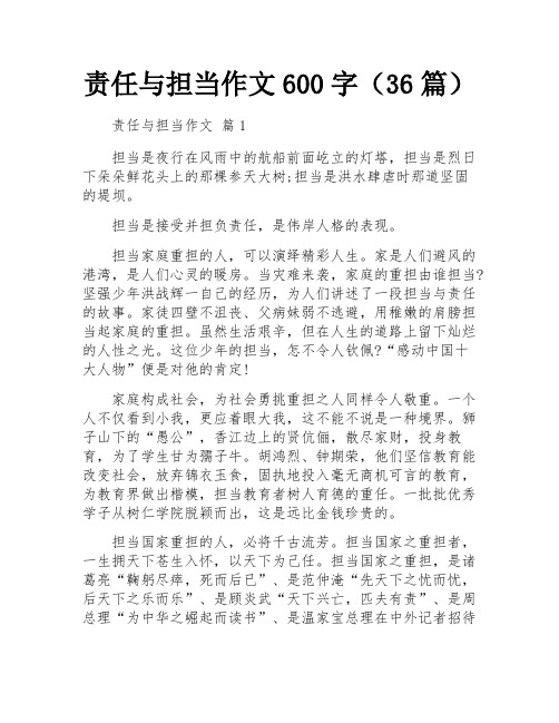 责任与担当作文600字(36篇)