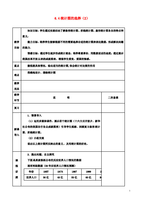 七年级数学上册统计图的选择统计图的选择教案北师大