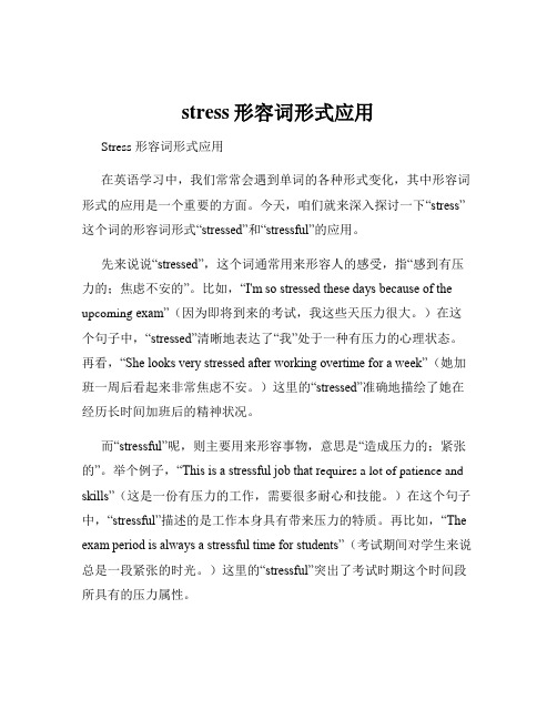 stress形容词形式应用