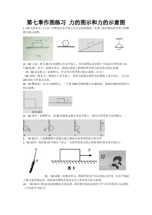 八年级第七章作图练习力的图示和力的示意图