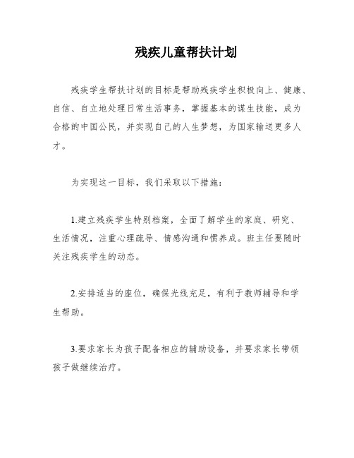 残疾儿童帮扶计划