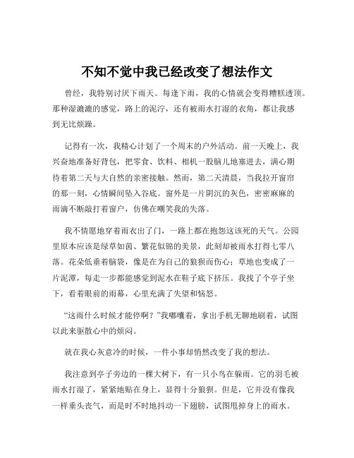 不知不觉中我已经改变了想法作文