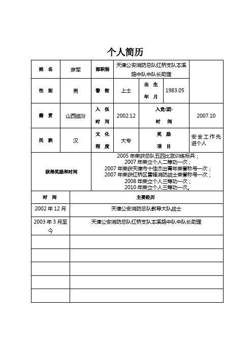 彦军个人简历