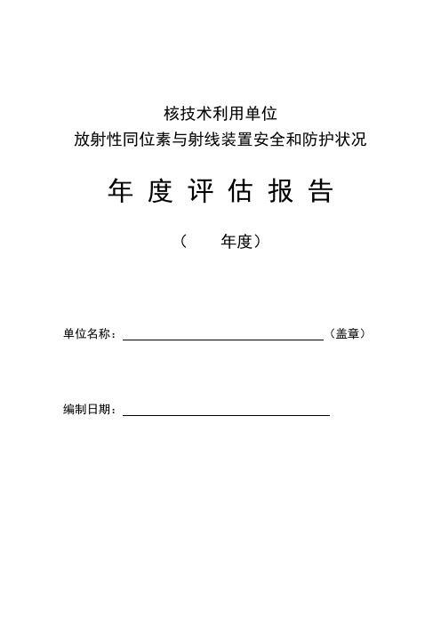 放射性同位素与射线装置安全和防护状况年度评估报告表(模板)