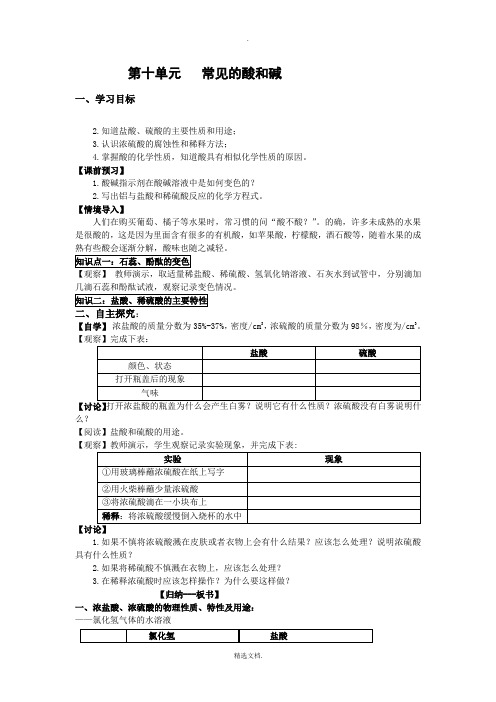 常见酸及酸的化学性质