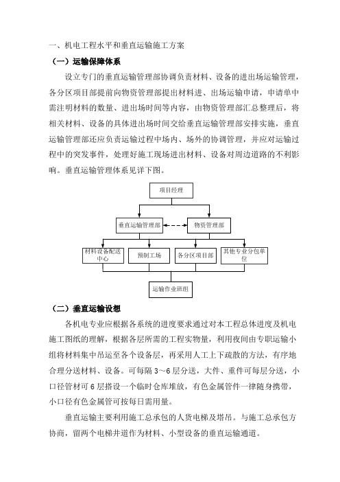 机电工程水平和垂直运输施工方案