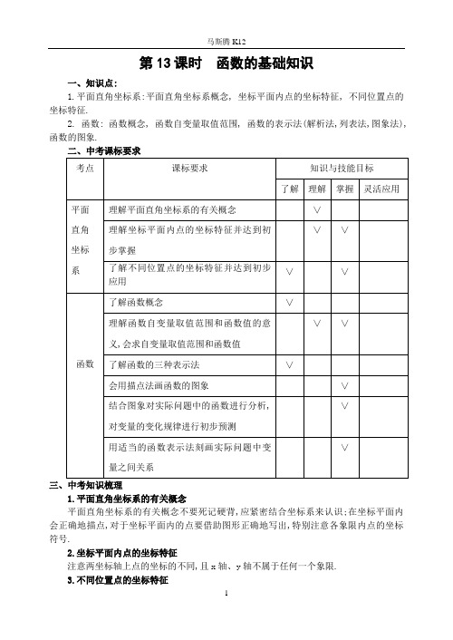 第13课时函数的基础知识