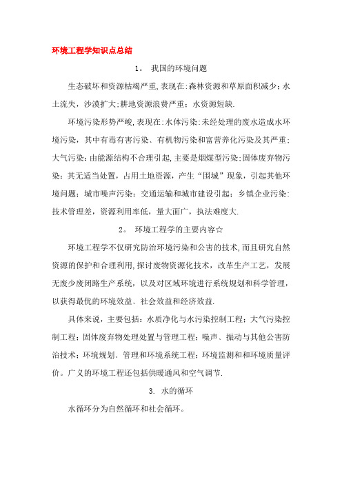 环境工程专业知识点总结