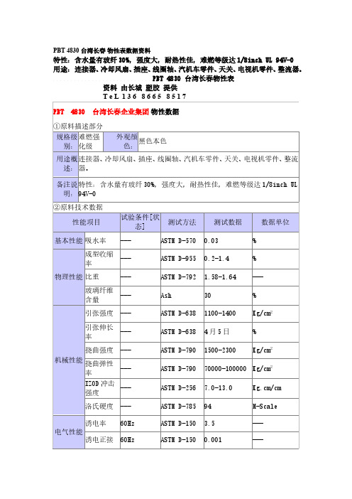 PBT 4830物性表