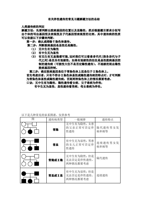 10.1伴性遗传习题解题方法的总结