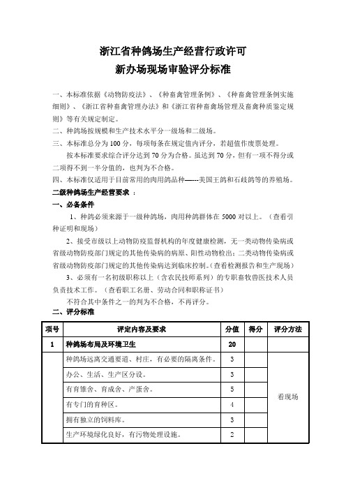 浙江省种鸽场生产经营行政许可