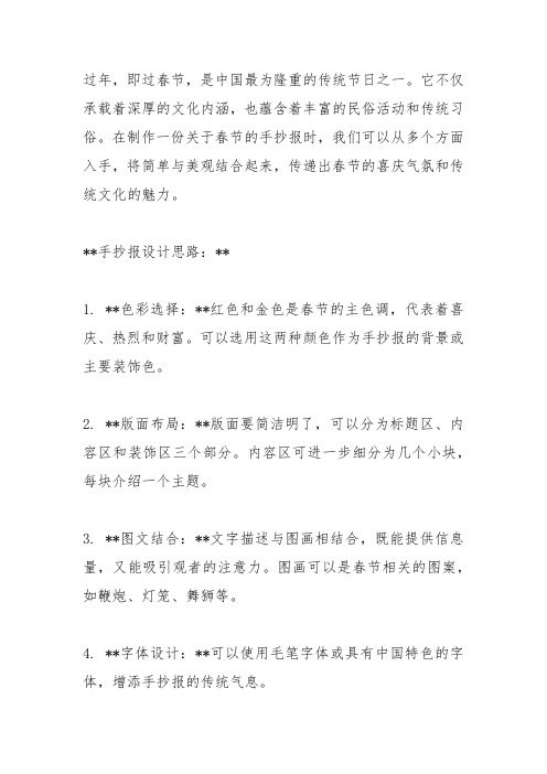 过年传统文化手抄报简单又漂亮