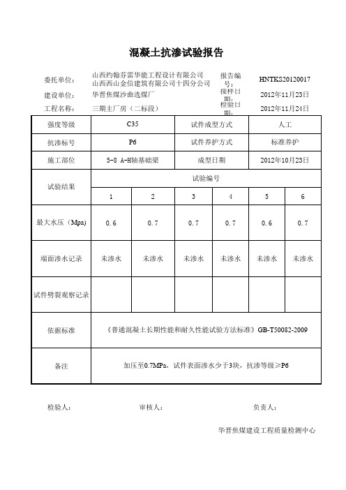 混凝土抗渗报告17