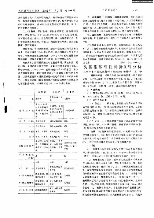 胸腰椎压缩性骨折X线分析