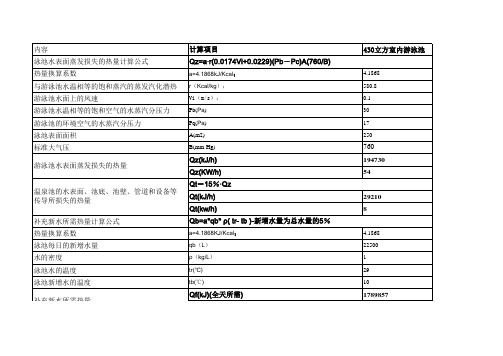 室外温泉池恒温计算方式(室内)