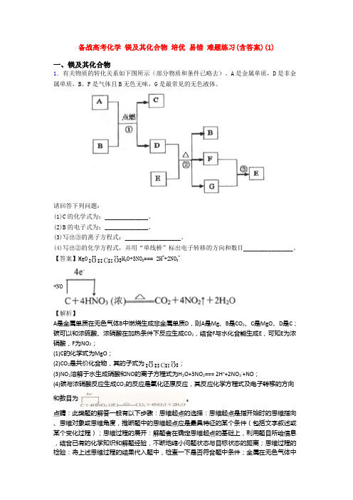 备战高考化学 镁及其化合物 培优 易错 难题练习(含答案)(1)