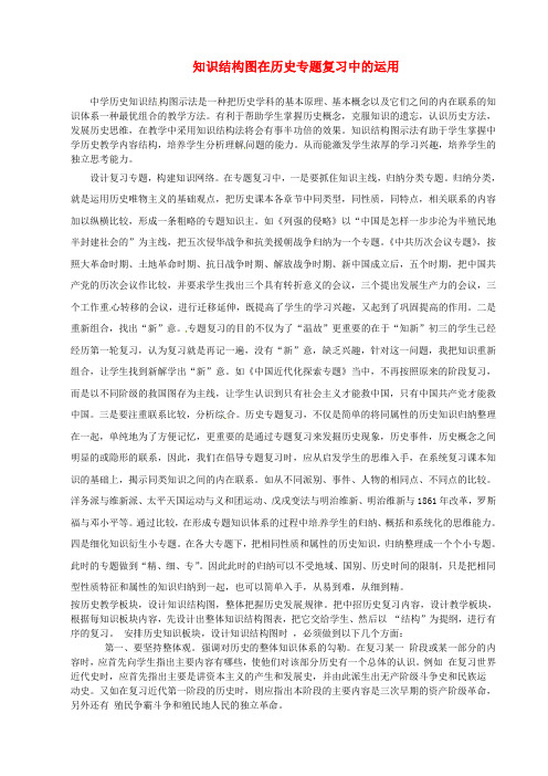 河南省义马市第二中学初中教学论文 知识结构图在历史专题复习中的运用